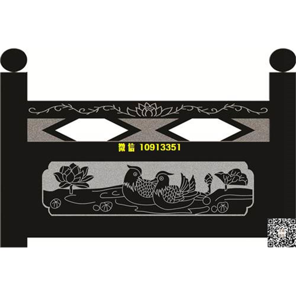 精雕图1荷花鸳鸯栏板精雕图线雕图线条图单线铣底图_电脑雕刻plt文泰矢量图精雕图浮雕图